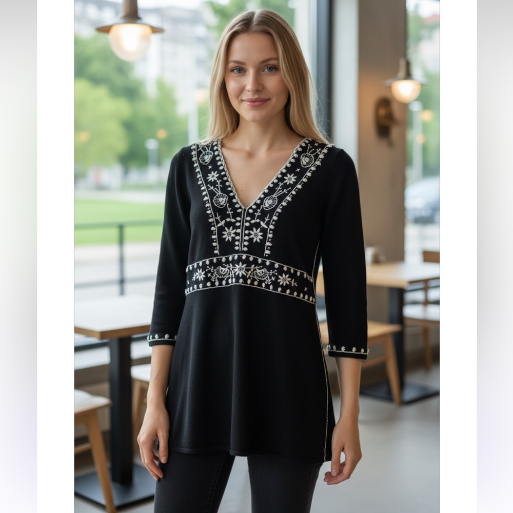 Elegant Black Embroidered Dress